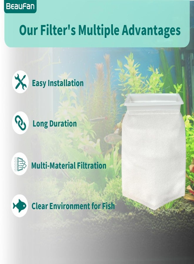 beaufan 3 Pack Rectangle Filter Sock 200 μm 7 x 4.5 Inch Aquarium Filter Bags Aquarium Filter, Rectangle Aquarium Filter Sock, Rectangle Felt Filter Sock, Aquarium Filter Bags for Saltwater - Image 3